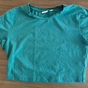 TNA jewel green crop top